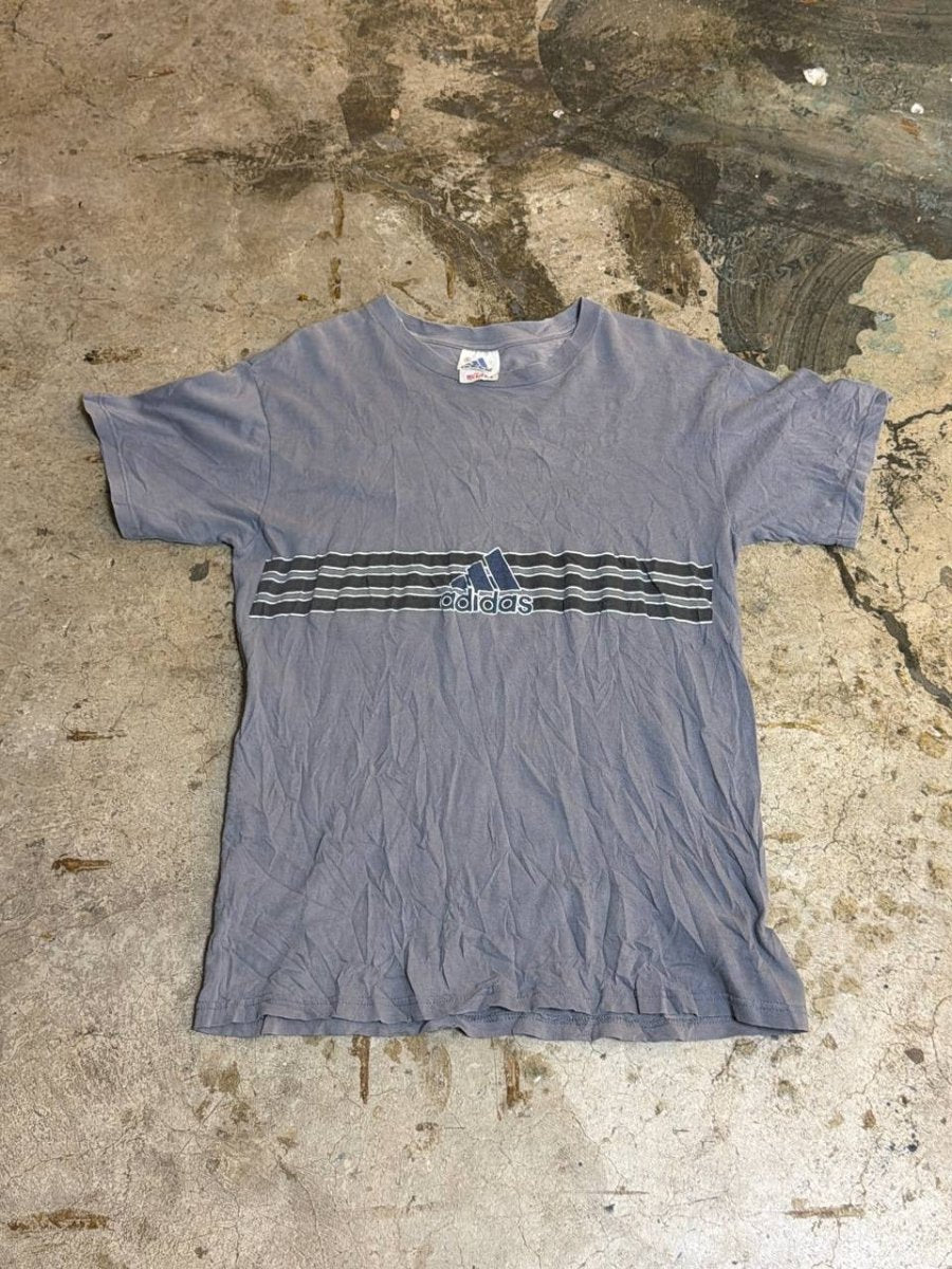 adidas graphic t-shirt striped grey S