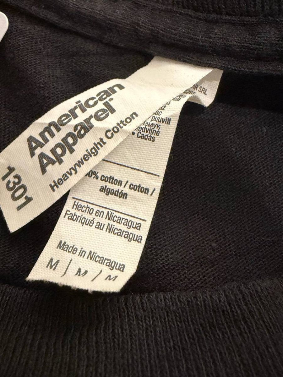American Apparel Graphic T-Shirt Curse on Corrupt Capitalists Black Size M