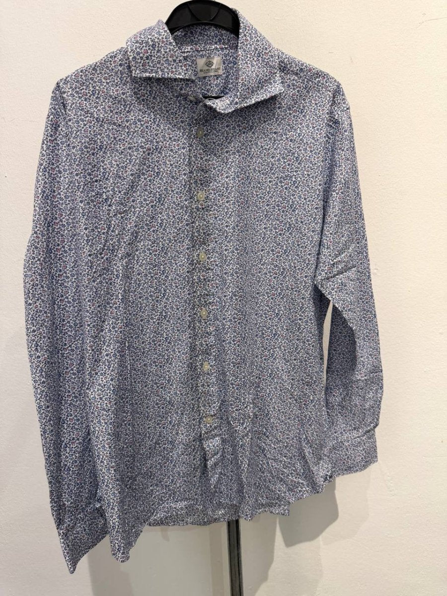 Beams Heart button up shirt floral print blue L