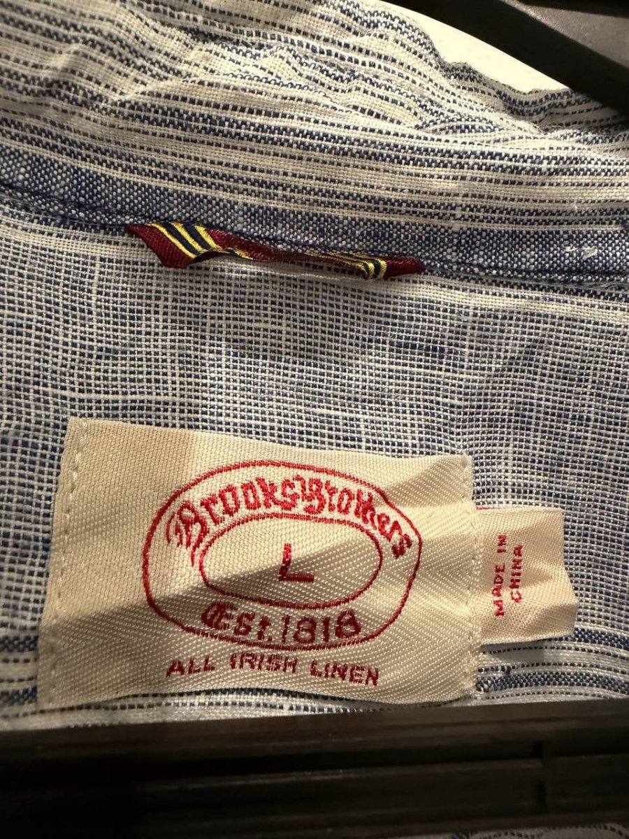Brooks Brothers button up shirt blue and white striped L