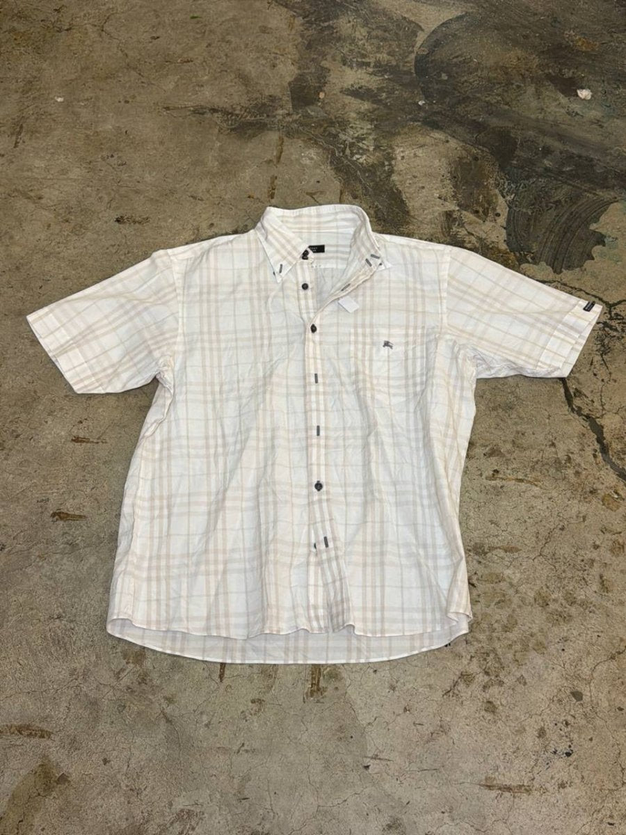 Burberry Black Label Button-Up Shirt plaid design white L