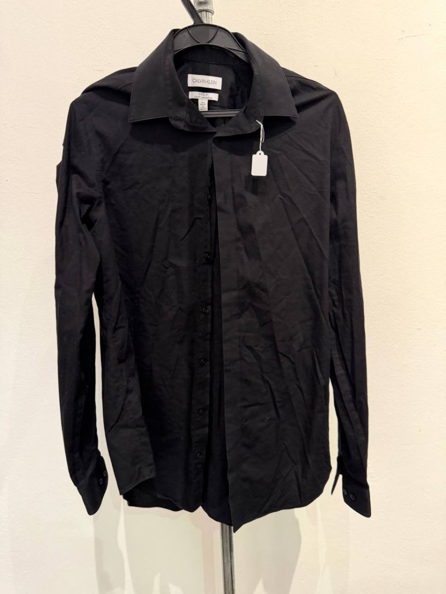 Calvin Klein Shirt Slim Fit Herringbone Black M