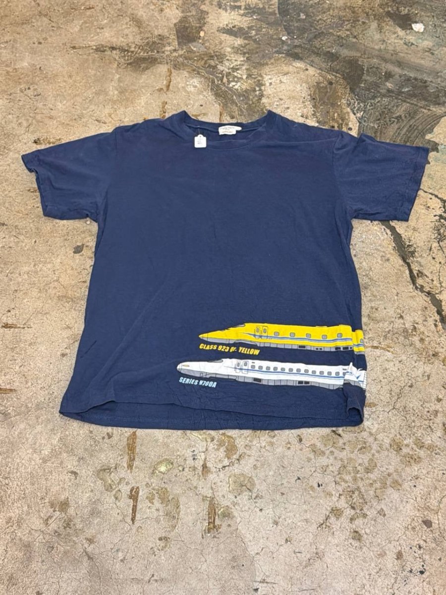 Not stated graphic t-shirt train design navy L