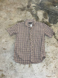 Comme Ca Ism button up shirt checkered brown M