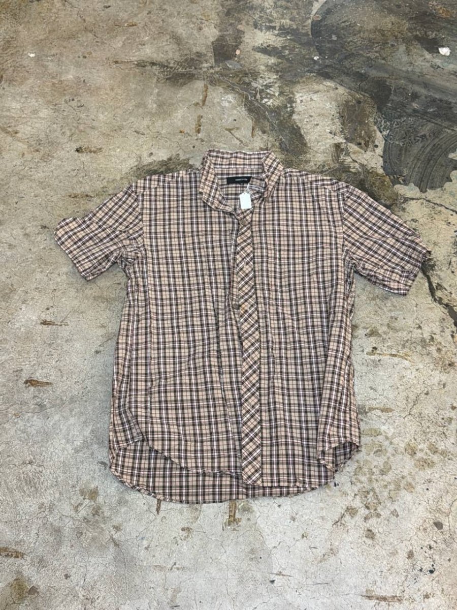 Comme Ca Ism button up shirt checkered brown M