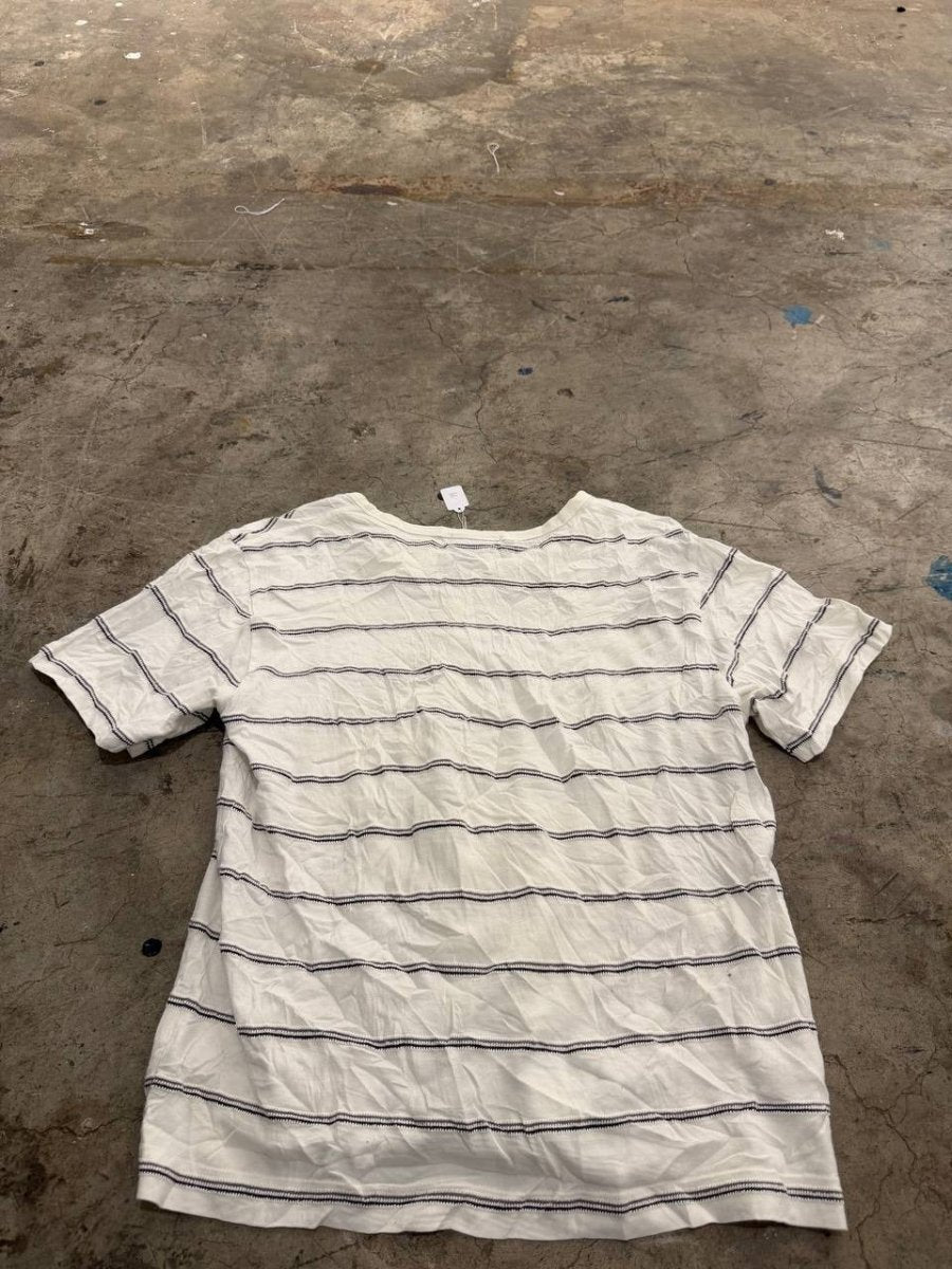 Comme Ca Ism striped Henley T-Shirt White L