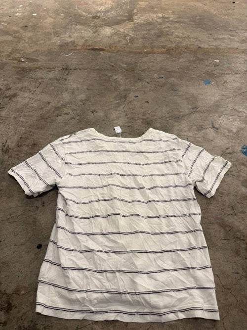 Comme Ca Ism striped Henley T-Shirt White L