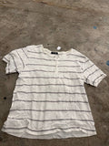 Comme Ca Ism striped Henley T-Shirt White L