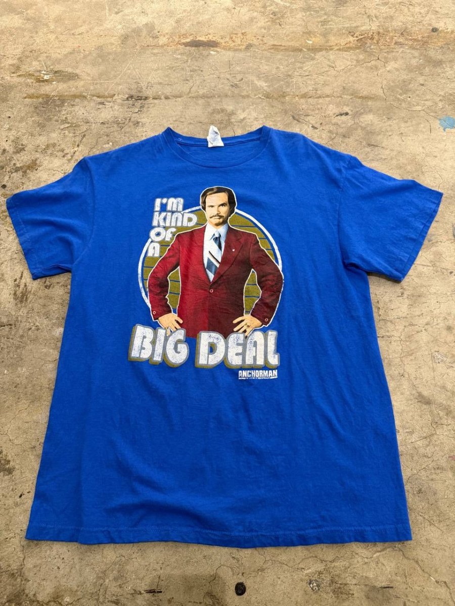 Delta Graphic T-Shirt Anchorman Big Deal Blue Size L
