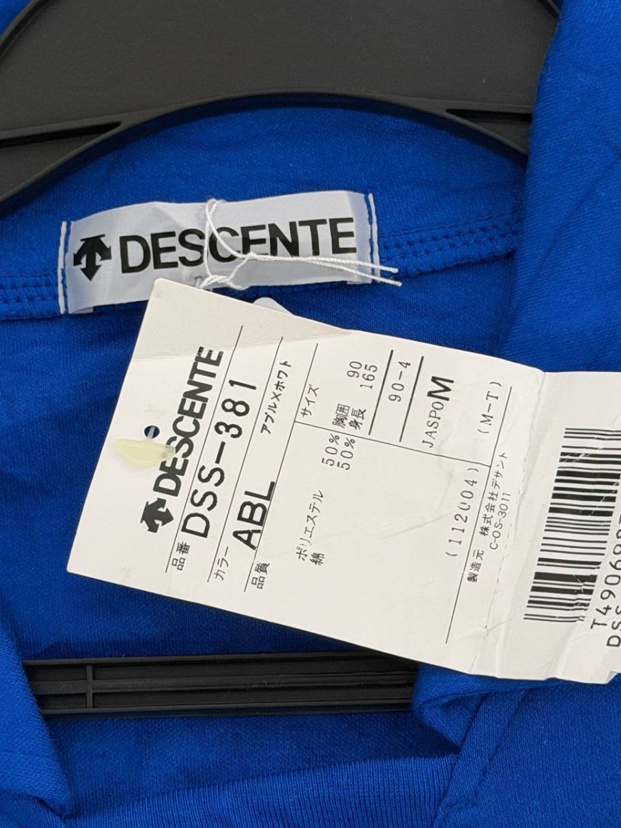 DESCENTE long sleeve polo athletic shirt blue M
