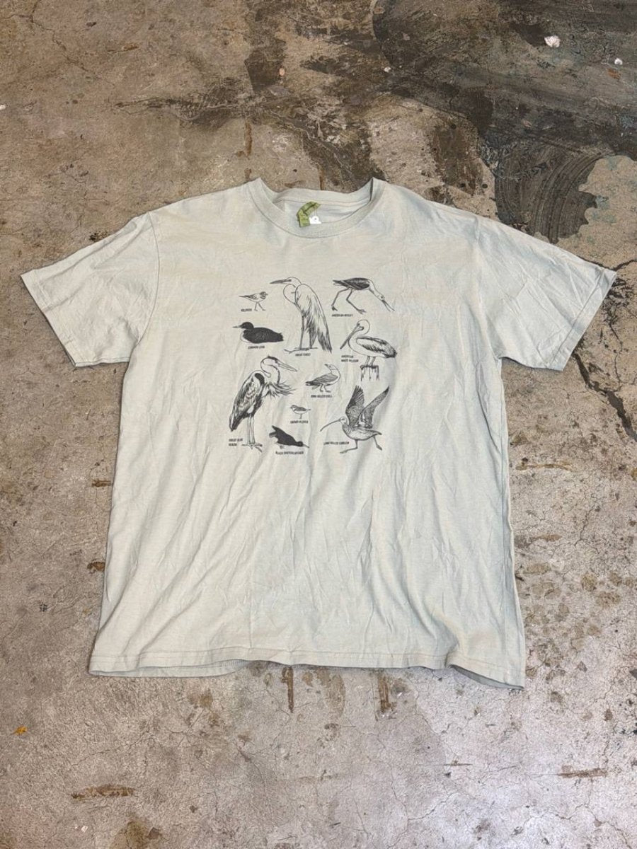 Econscious graphic t-shirt bird illustrations light green XL