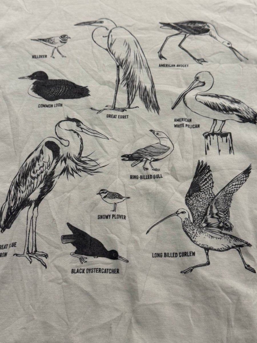 Econscious Graphic T-Shirt Bird Illustration Light Beige Size XL