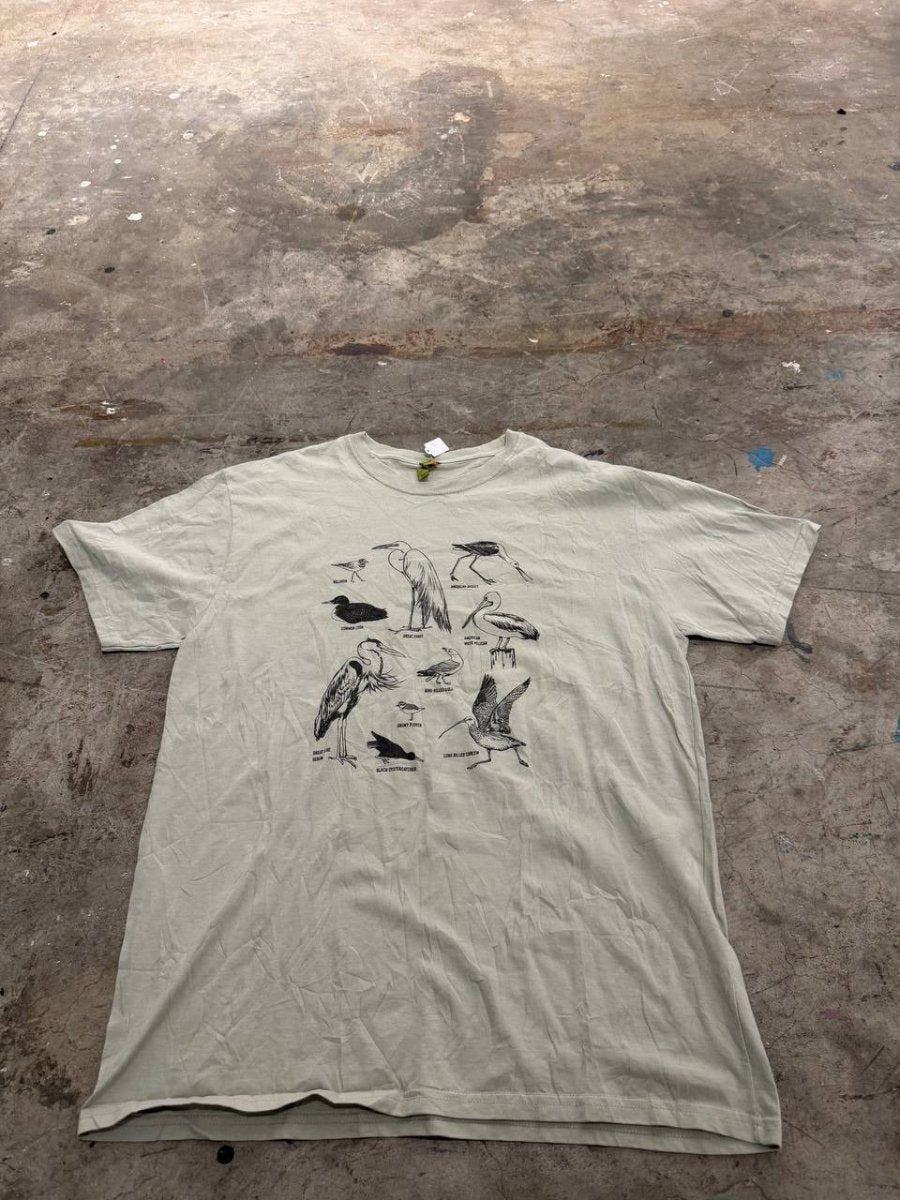 Econscious Graphic T-Shirt Bird Illustration Light Beige Size XL