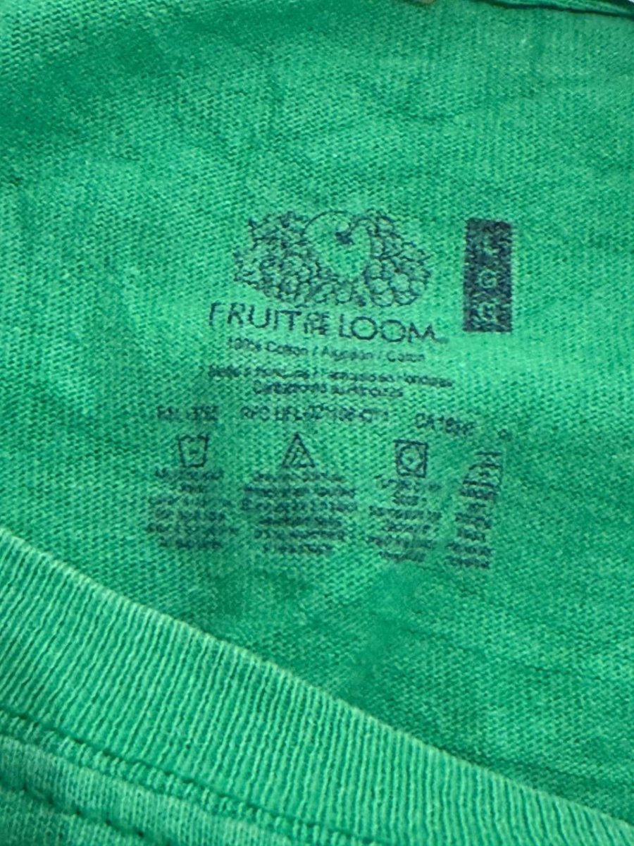 Fruit of the Loom graphic T-shirt drunk quote green size L