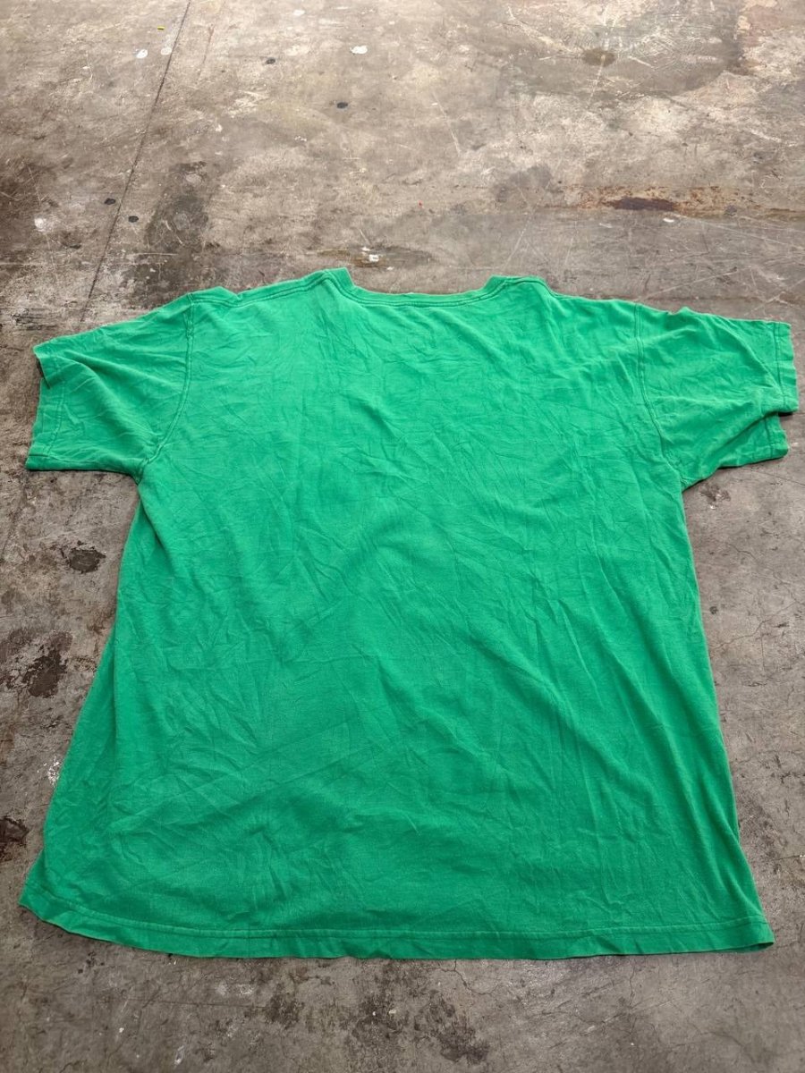 Fruit of the Loom graphic T-shirt drunk quote green size L