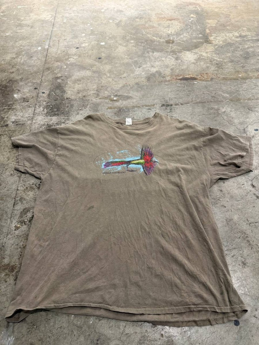 Fruit of the Loom graphic T-shirt Ouray Colorado khaki size XL