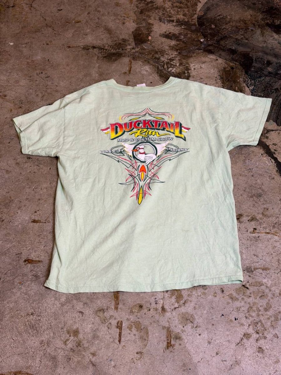 Gildan Graphic T-Shirt Ducktail Run design light green L