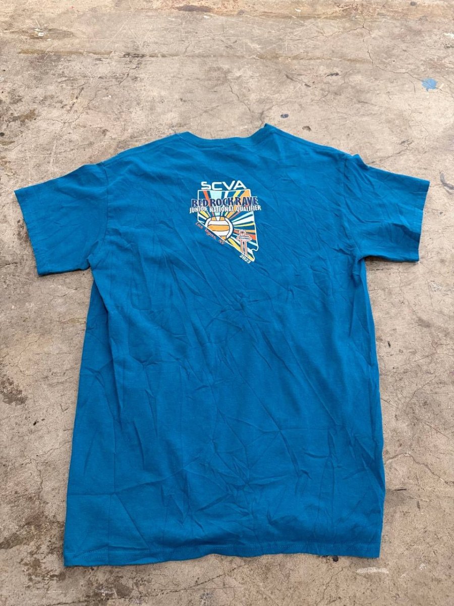 Gildan graphic t-shirt Red Rock Rave blue size M