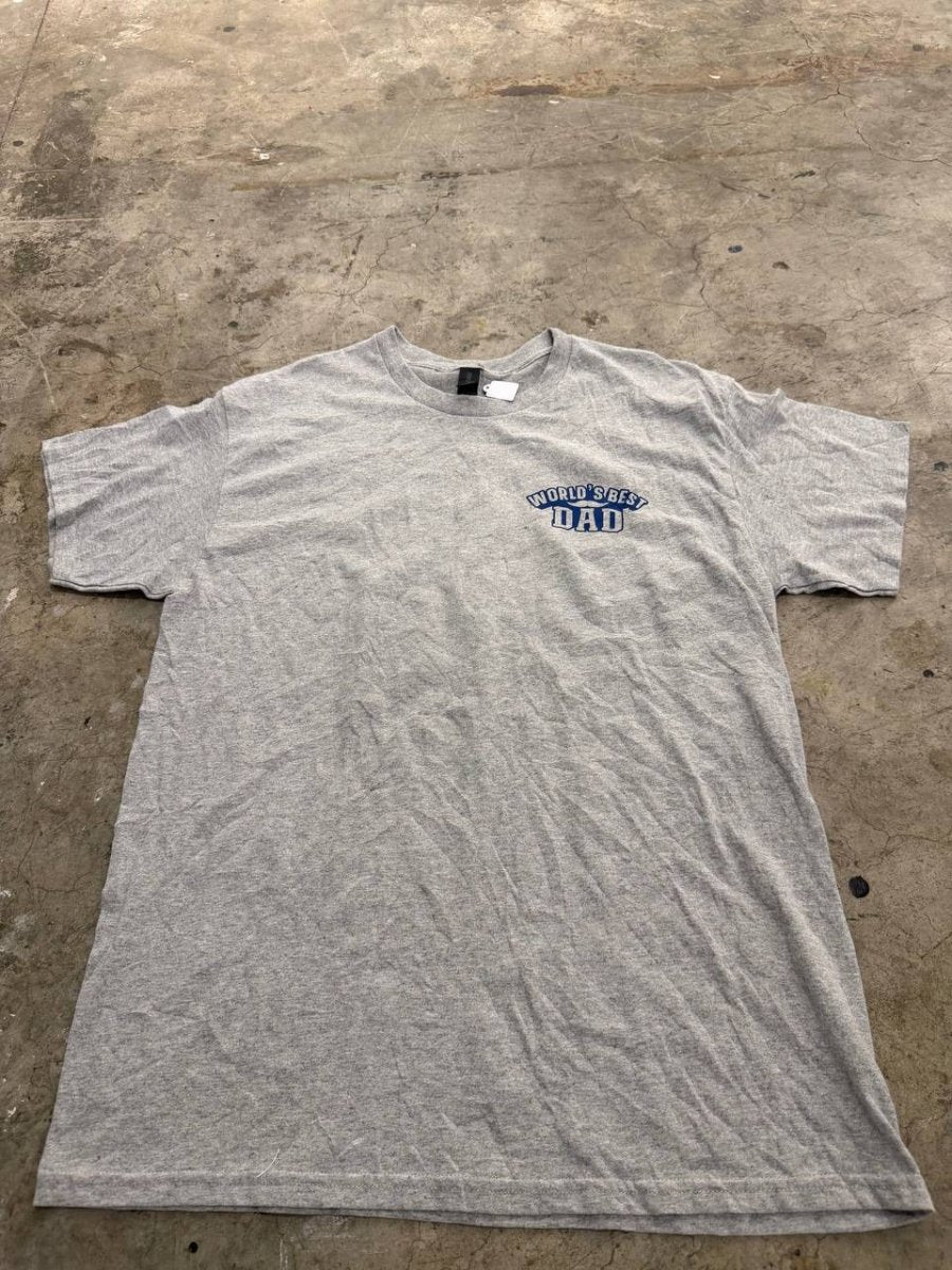 Gildan Graphic T-Shirt World's Best Dad Grey Size L