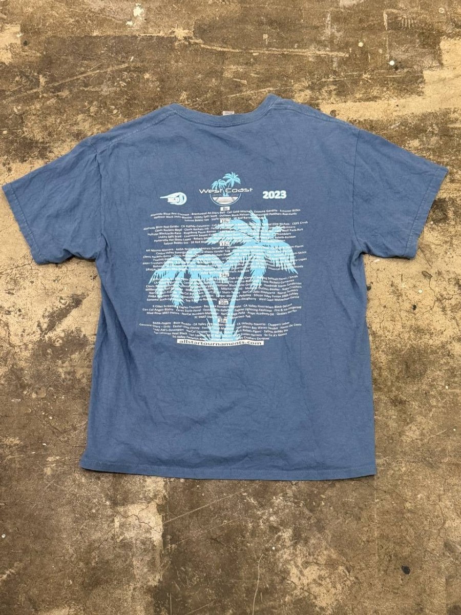 Gildan Graphic T-Shirt West Coast World Series Blue L