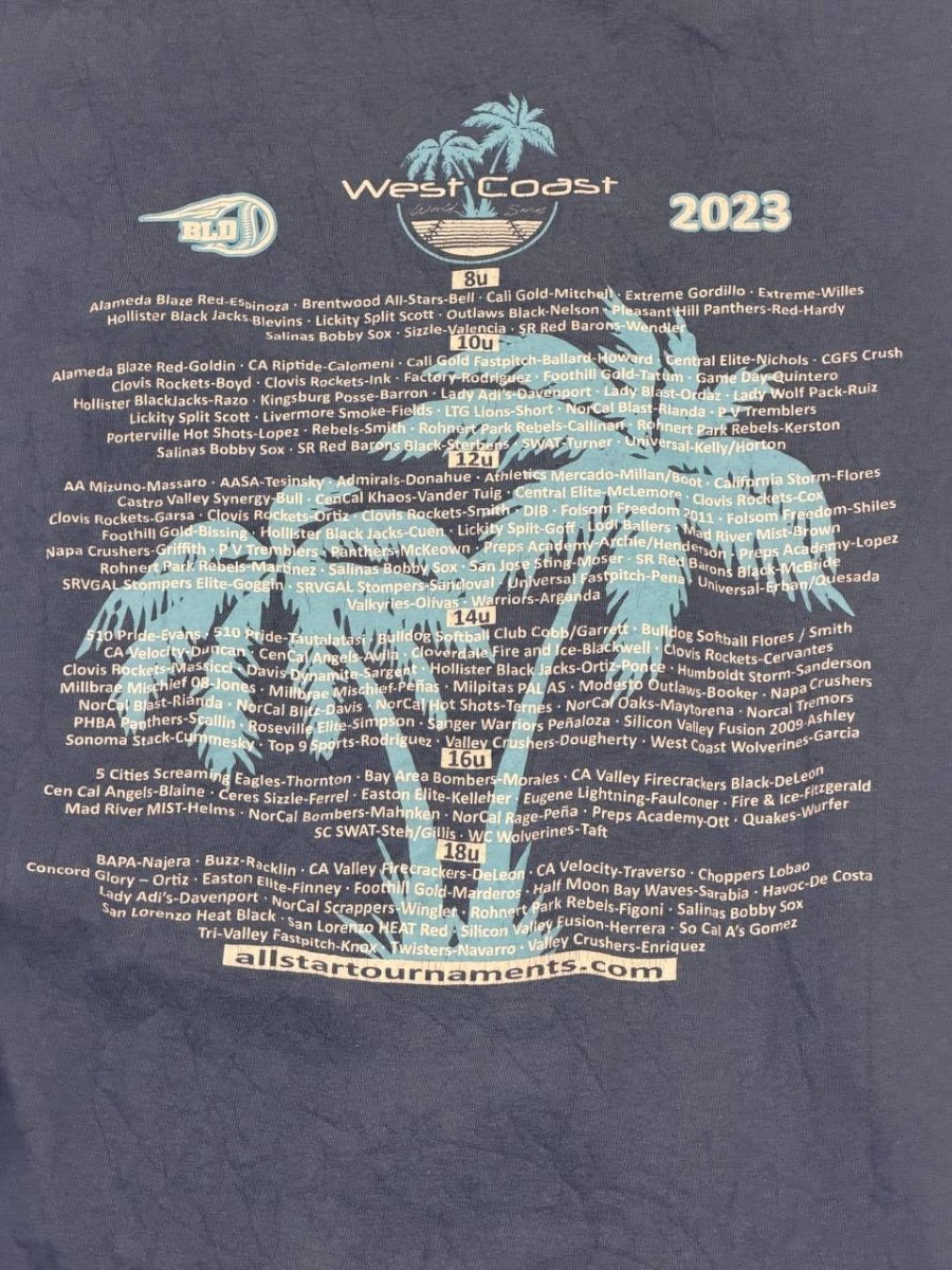 Gildan Graphic T-Shirt West Coast World Series Blue L