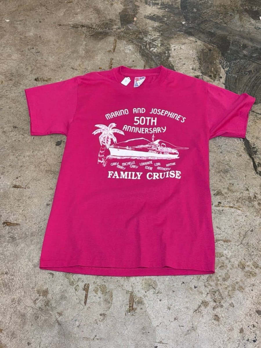 Hanes Graphic T-Shirt 50th Anniversary Family Cruise Magenta M
