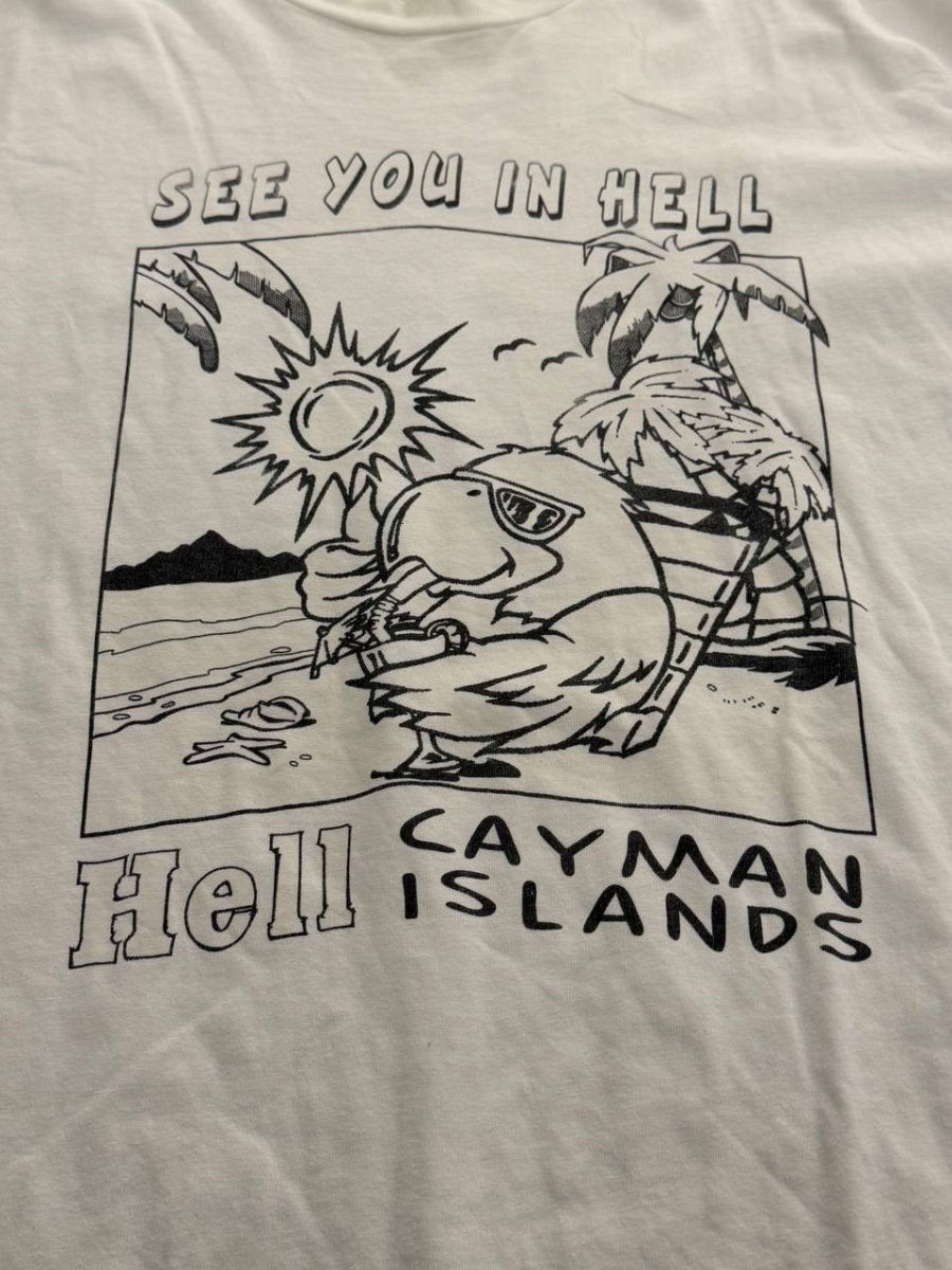 Hanes Graphic T-Shirt 'See You in Hell' Cayman Islands White XL