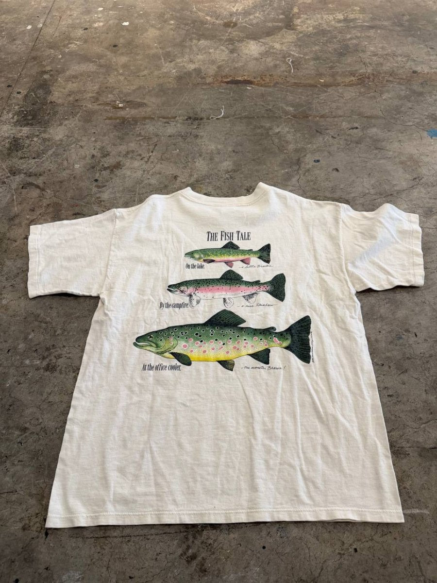 H.L. Miller Graphic T-Shirt Fish Graphic White L