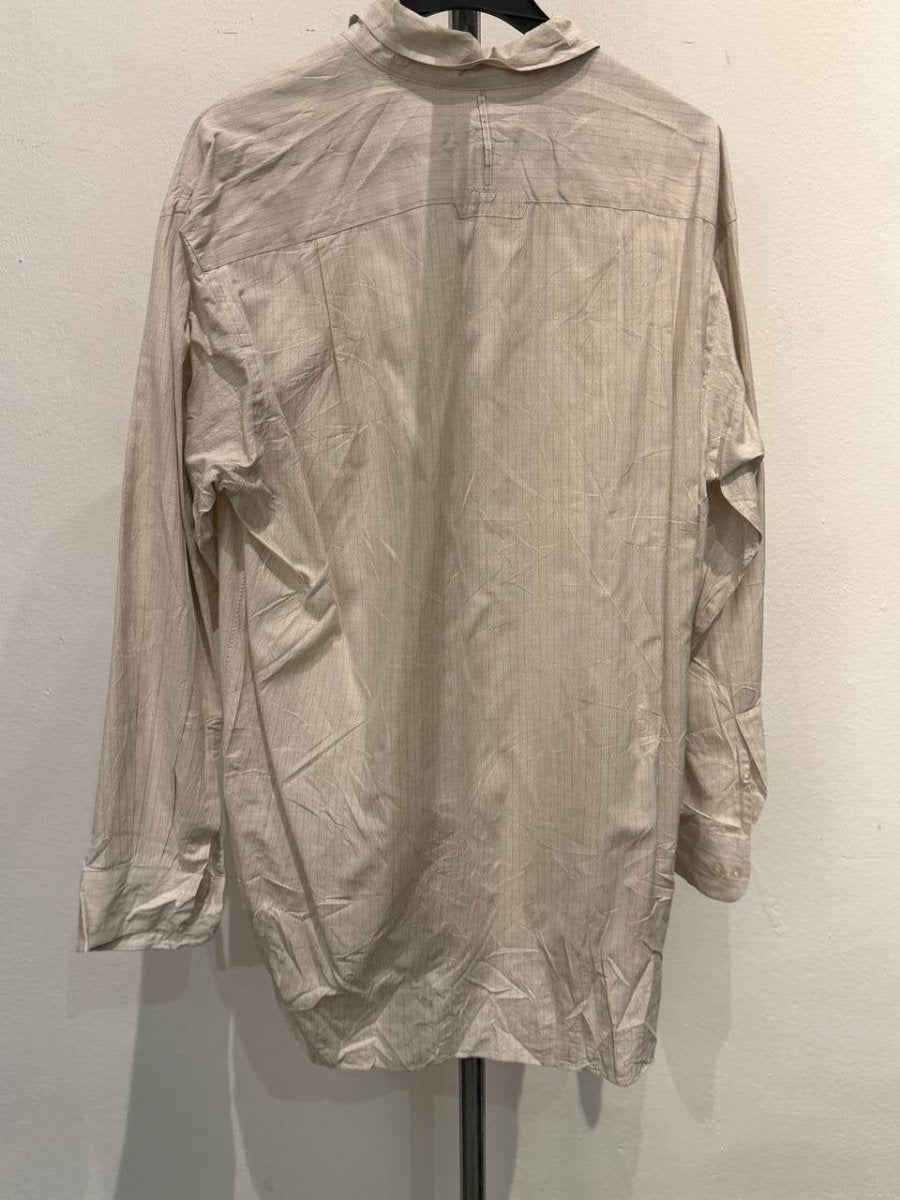 KT Pour Homme button up shirt striped design beige M