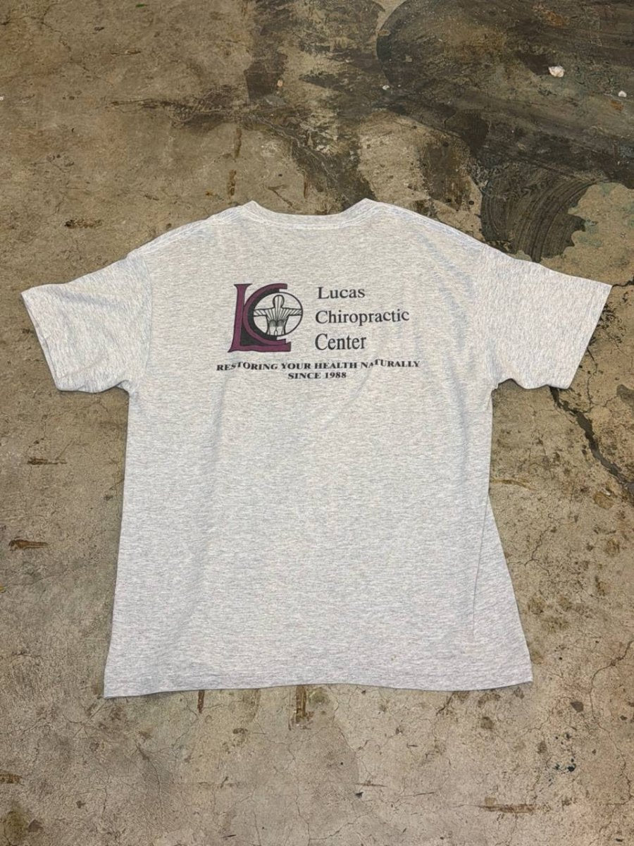 Lucas Chiropractic Center graphic t-shirt grey L