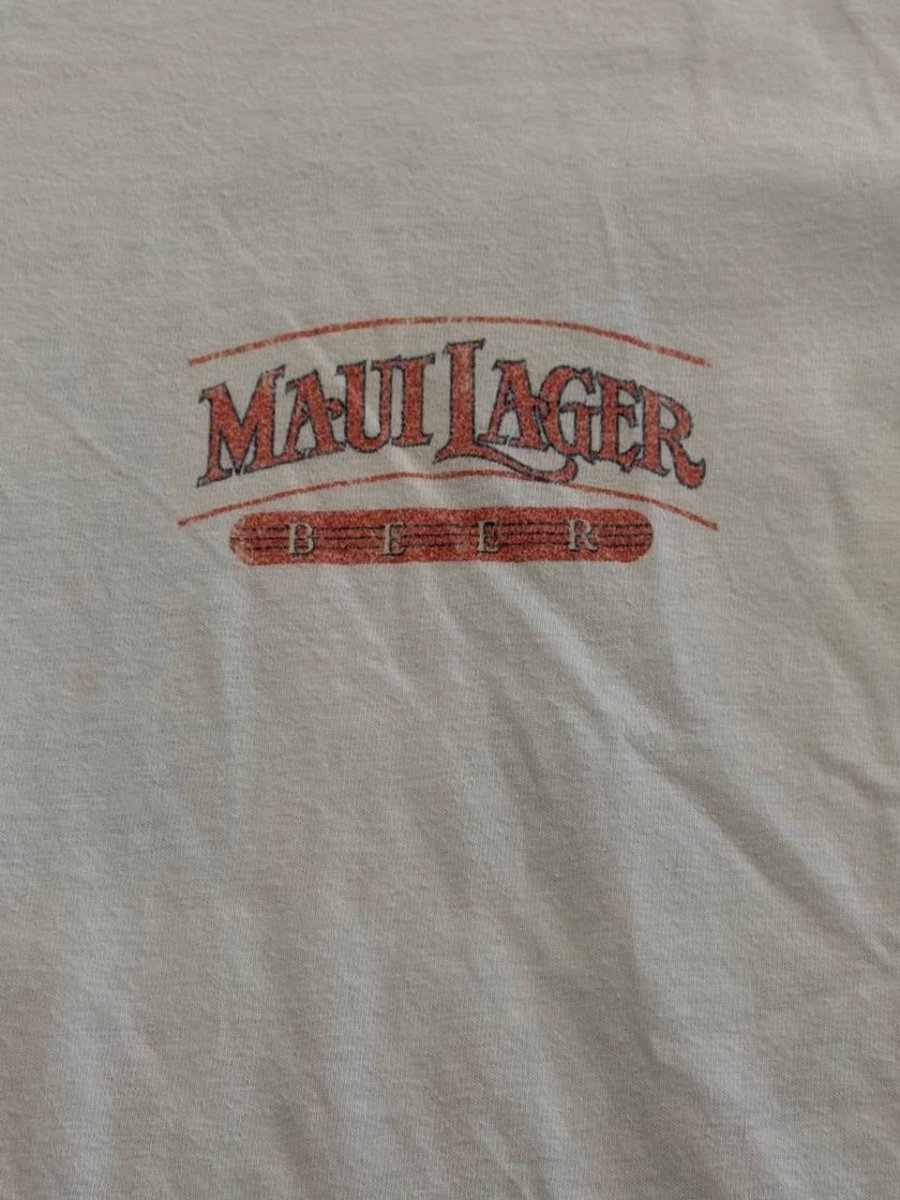 Malibu Shirts Graphic T-Shirt Maui Lager White Small