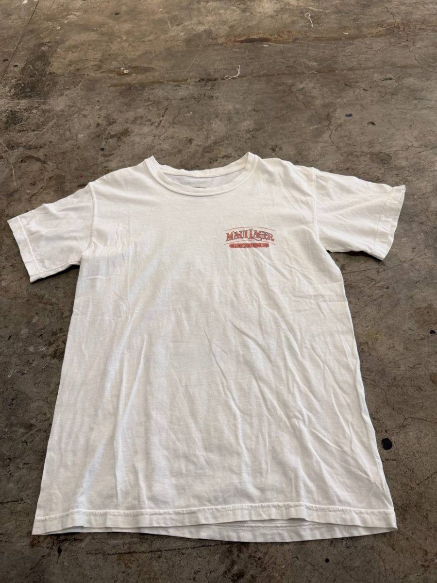 Malibu Shirts Graphic T-Shirt Maui Lager White Small
