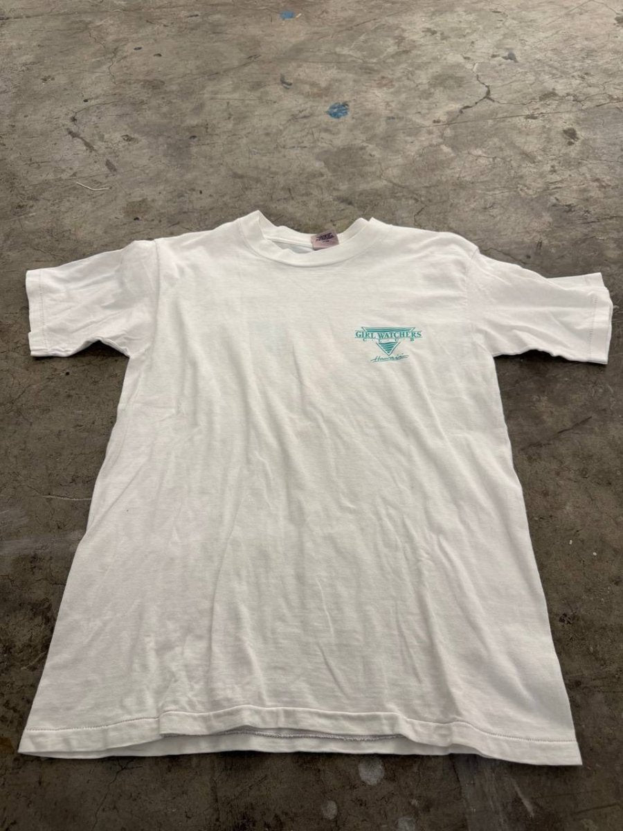 Oneita Graphic T-Shirt Girl Watchers Club White L