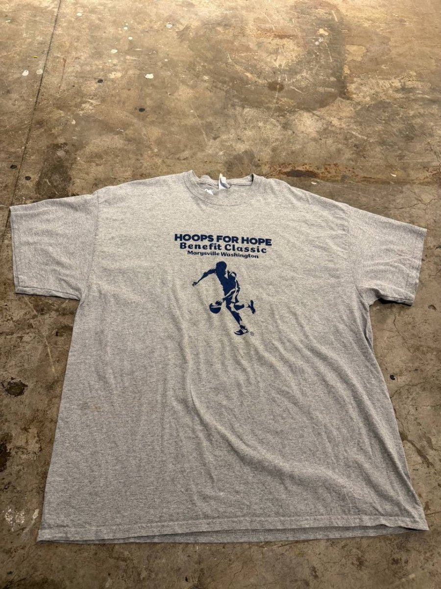 Port & Company Graphic T-Shirt Hoops for Hope Grey 2XL