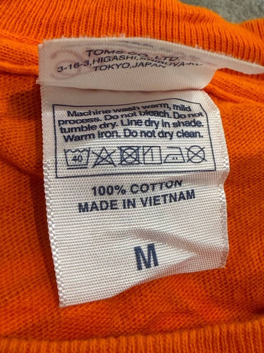 Printstar Graphic T-Shirt Japanese Text Orange Medium