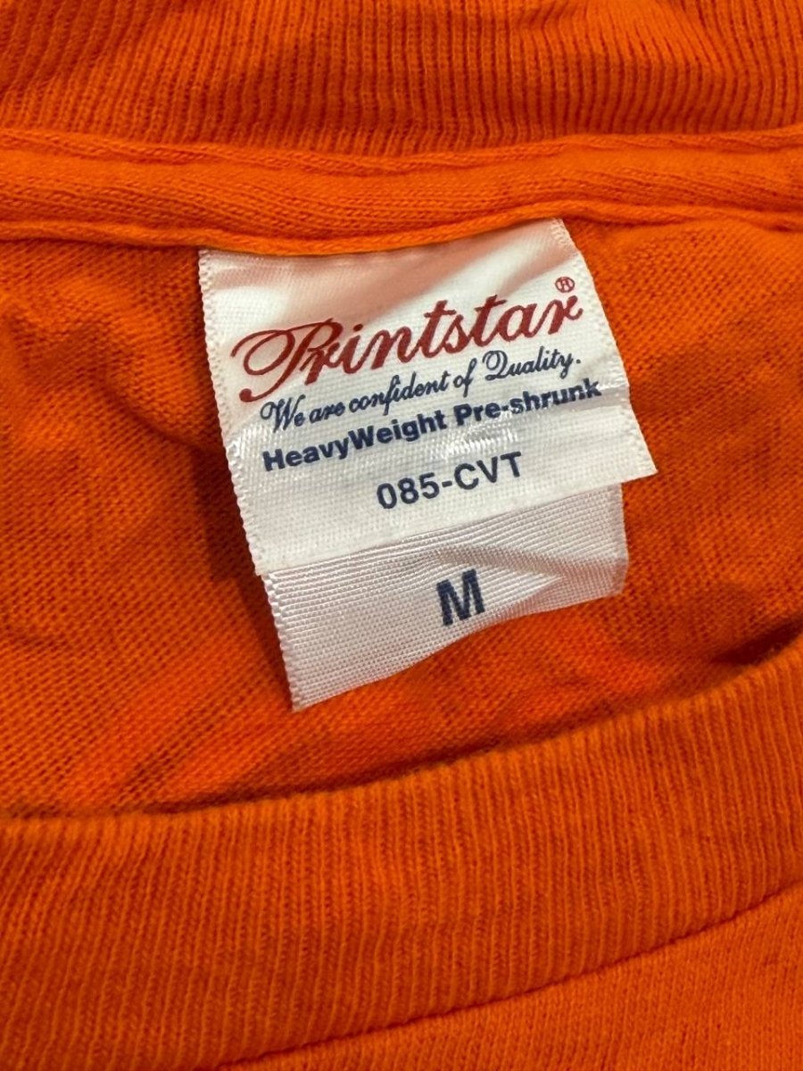 Printstar Graphic T-Shirt Japanese Text Orange Medium