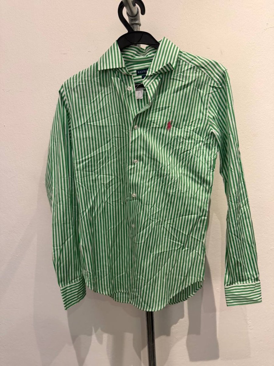 Ralph Lauren button up shirt green stripes size S
