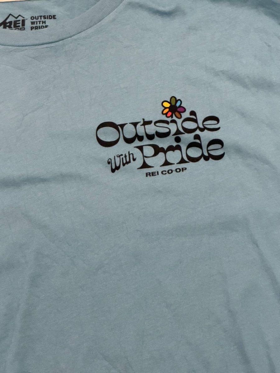 REI Co-op Graphic T-Shirt 'Outside with Pride' Blue XXL