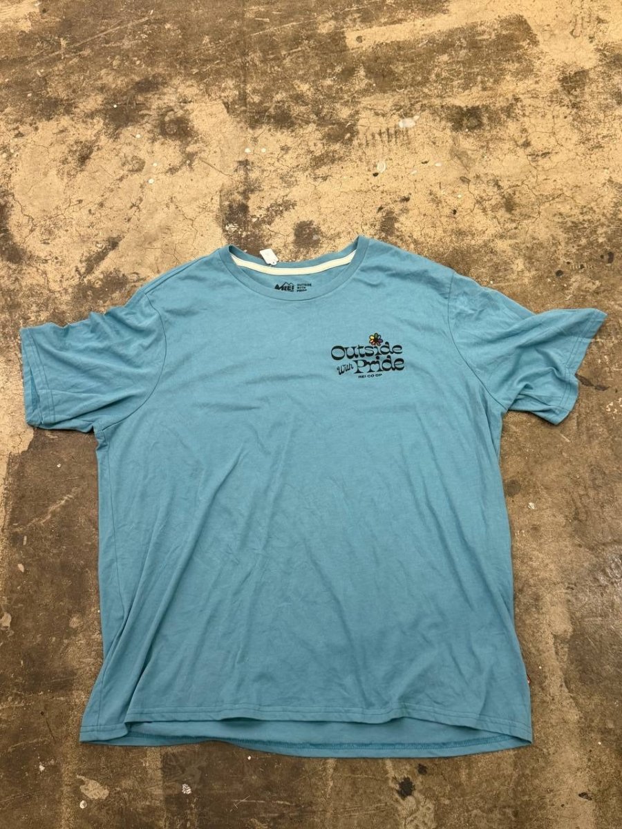 REI Co-op Graphic T-Shirt 'Outside with Pride' Blue XXL