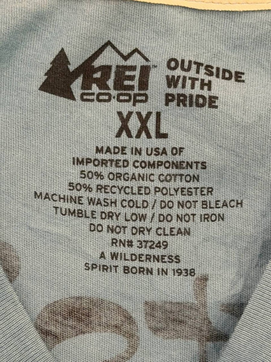 REI Co-op Graphic T-Shirt 'Outside with Pride' Blue XXL