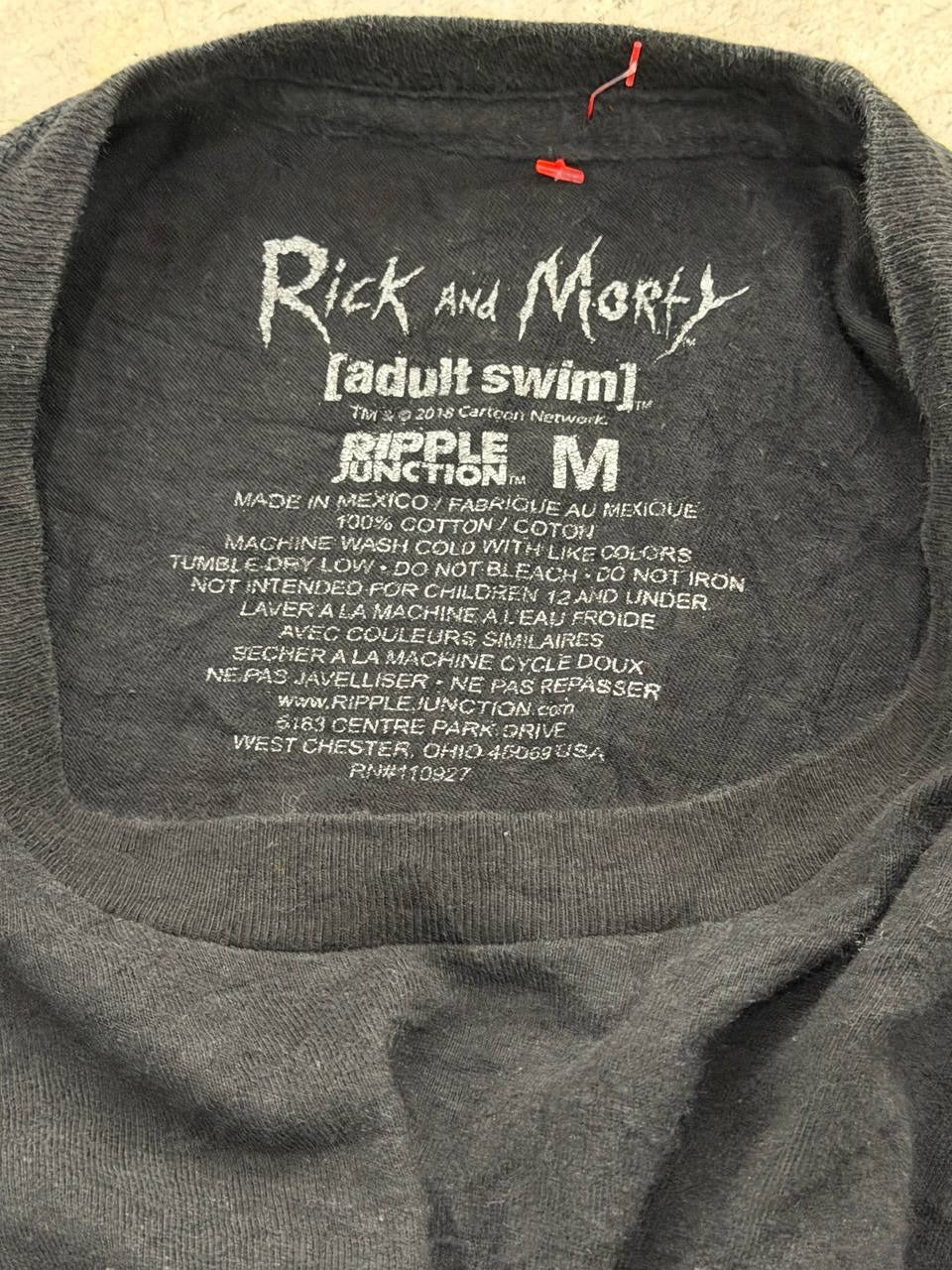 Ripple Junction Graphic T-Shirt Rick and Morty Black M