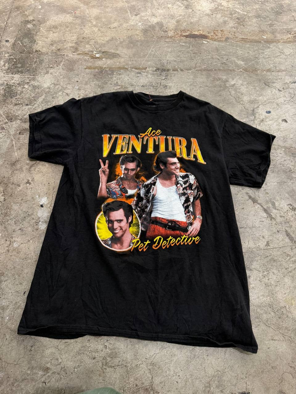 Ace Ventura Graphic T-Shirt Movie Black Size M