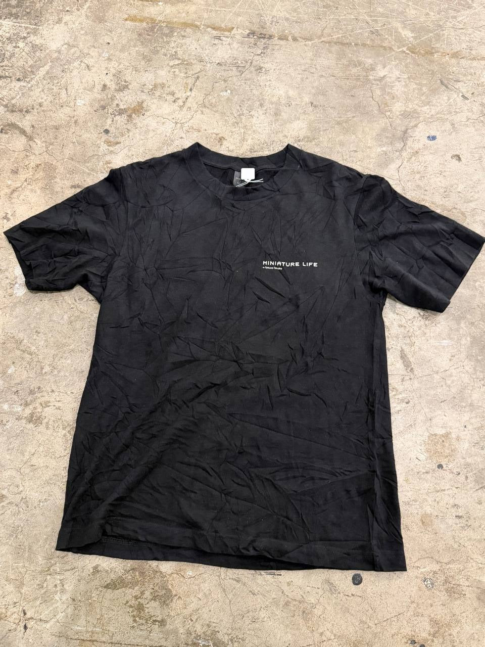 Miniature Life Graphic T-Shirt Half Size, Half Time Black S