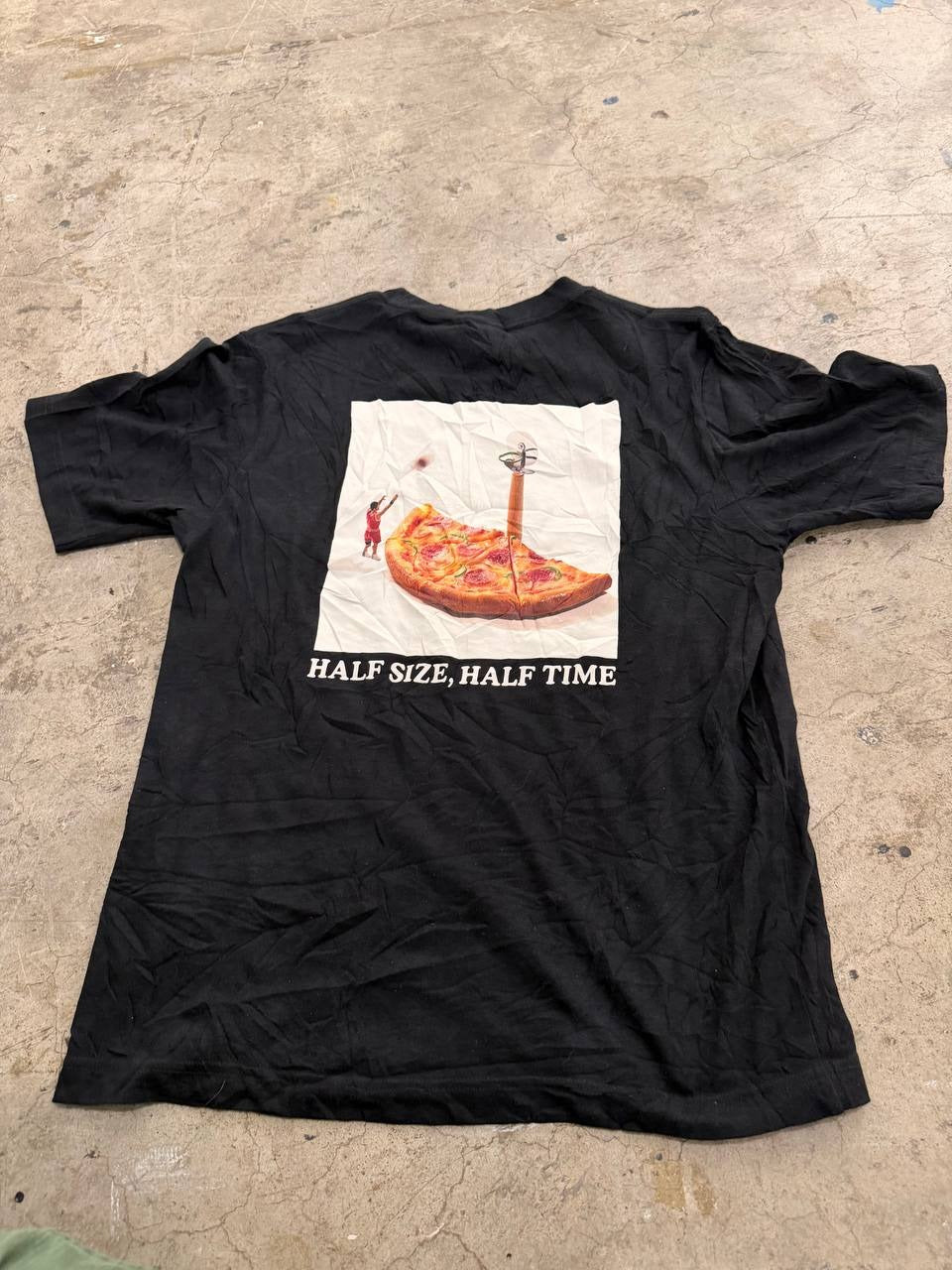 Miniature Life Graphic T-Shirt Half Size, Half Time Black S
