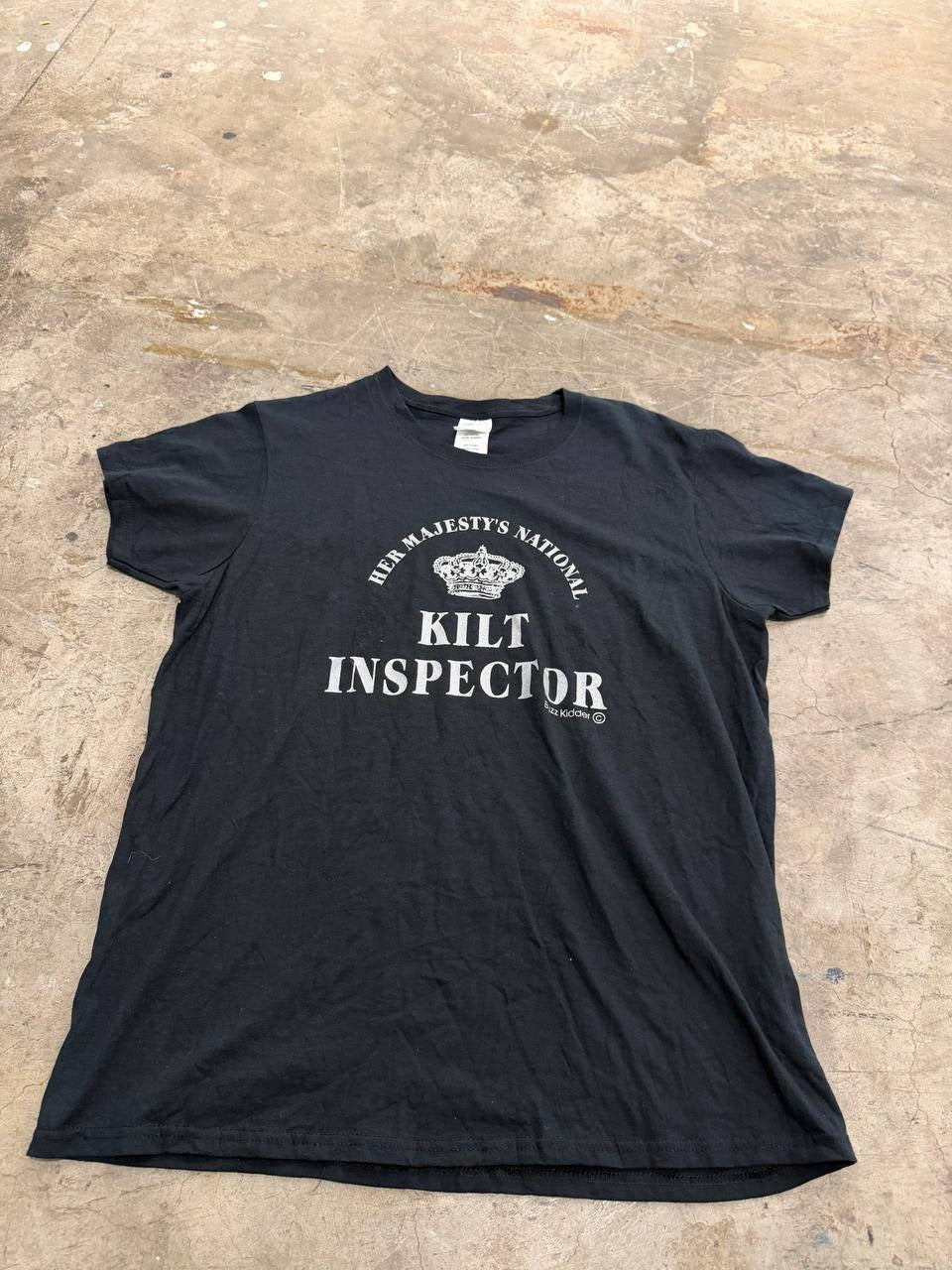 Gildan Graphic T-Shirt Kilt Inspector Black Size L