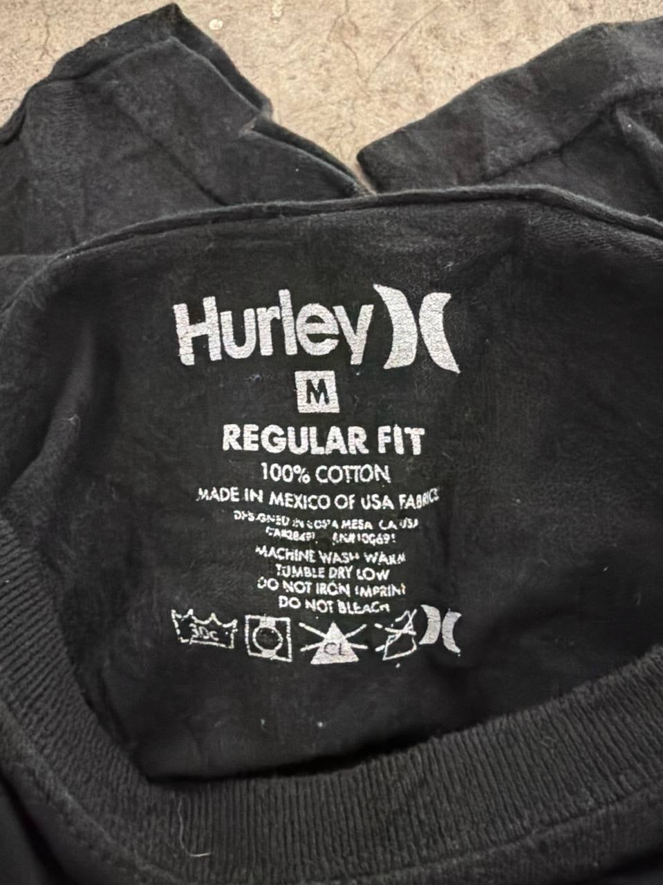 Hurley Graphic T-Shirt Hawaii Print Black Size M