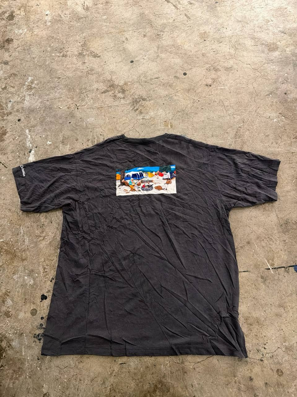 Columbia Graphic T-Shirt Beach Scene Black XL