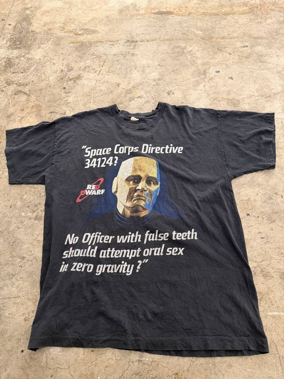 Red Dwarf graphic T-Shirt Space Corps Directive Black