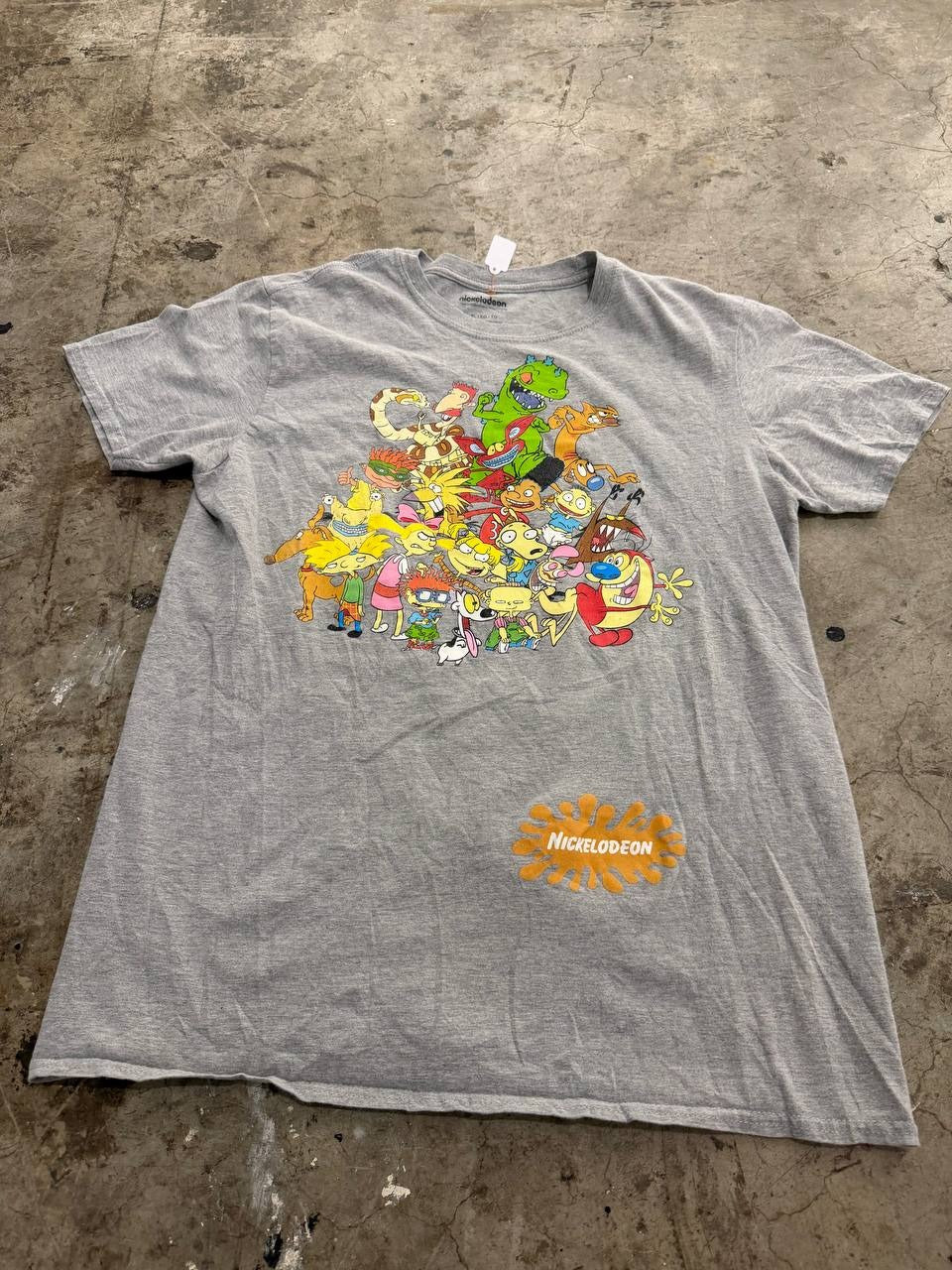 Nickelodeon Graphic T-Shirt Cartoon Characters Grey XL