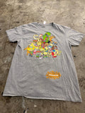 Nickelodeon Graphic T-Shirt Cartoon Characters Grey XL